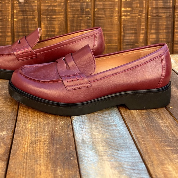 SOLD Nordstrom Lafayette Maroon Penny Loafers - Picture 3 of 15